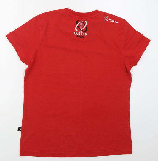 Kukri Womens Red Cotton Basic T-Shirt Size 14 Crew Neck - Heart