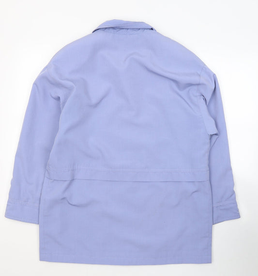 Preworn Womens Blue Jacket Coat Size 12 Button