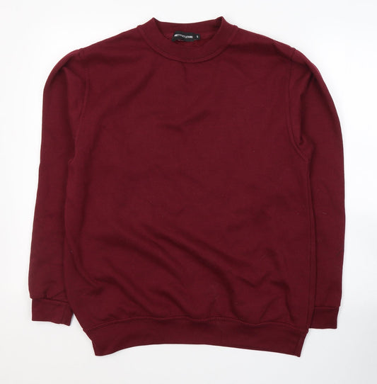 PRETTYLITTLETHING Womens Red Polyester Pullover Sweatshirt Size S Pullover