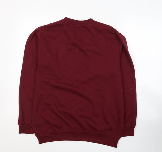 PRETTYLITTLETHING Womens Red Polyester Pullover Sweatshirt Size S Pullover