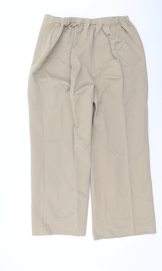 Slimma Womens Beige Polyester Trousers Size 20 L25 in Regular