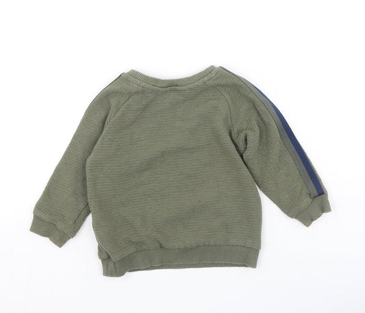 Primark Boys Green Polyester Pullover Jumper Size 18-24 Months - Born Rad