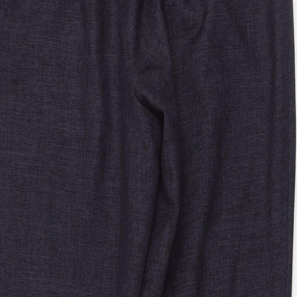 Marks and Spencer Womens Blue Polyester Trousers Size 4 L26 in Regular