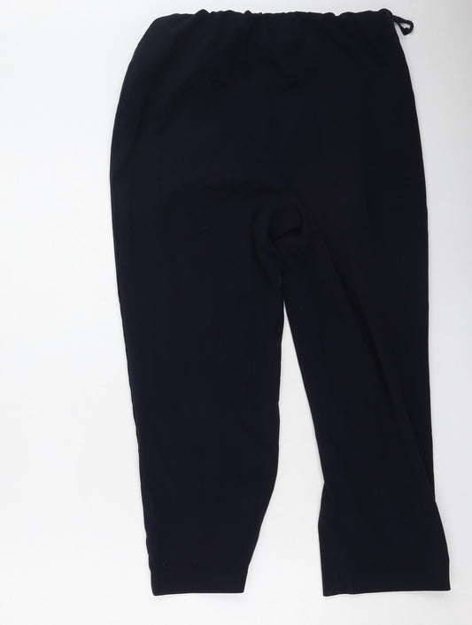 Isle Womens Blue Polyester Trousers Size 12 L25 in Regular