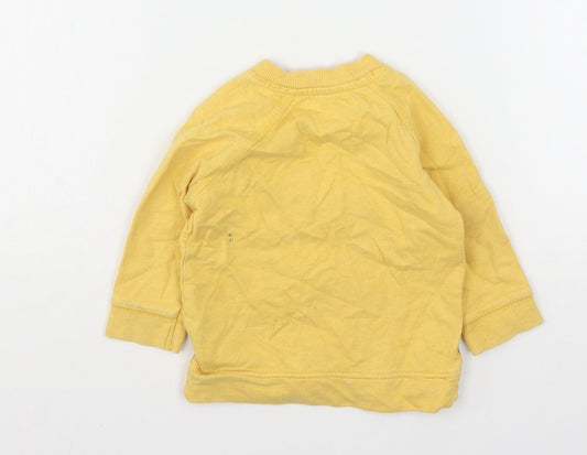 George Boys Yellow Cotton Pullover Jumper Size 6-9 Months - Peanuts