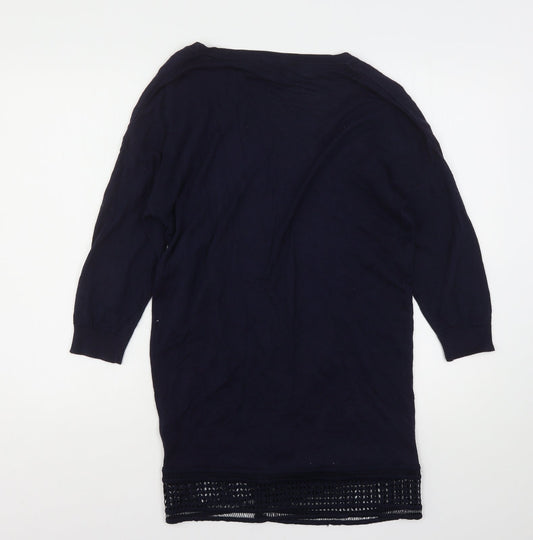 Dorothy Perkins Girls Blue V-Neck Cotton Cardigan Jumper Size 12 Years