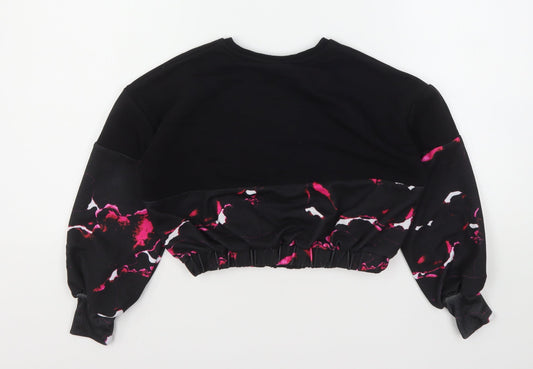 Holyfiled Girls Multicoloured Geometric Polyester Pullover Sweatshirt Size 8-9 Years - Cropped