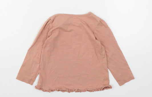 George Girls Pink Cotton Basic T-Shirt Size 18-24 Months Round Neck - Perfect Little Sister