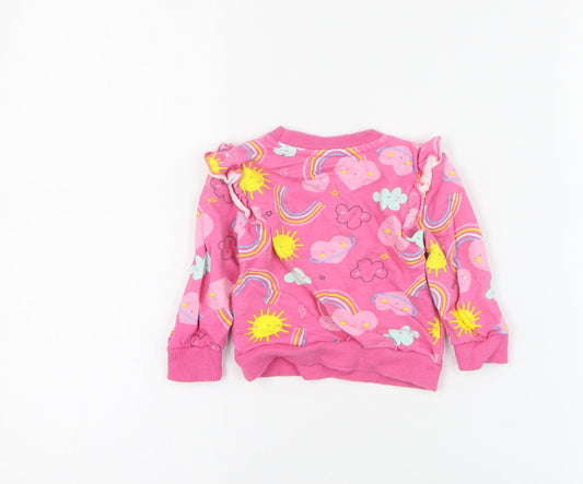 Studio Baby Pink 100% Cotton Pullover Jumper Size 3-6 Months Pullover