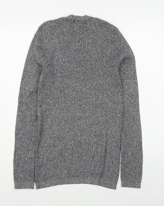 New Look Mens Grey Round Neck Cotton Pullover Jumper Size S