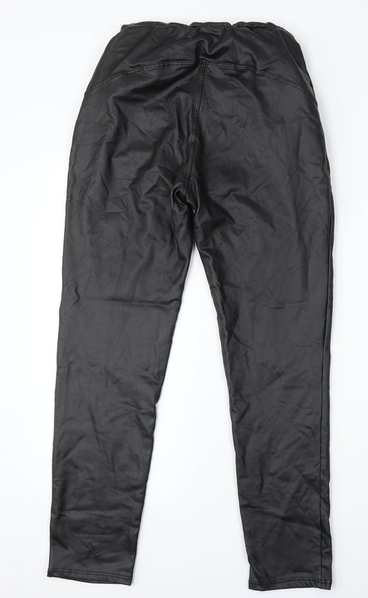 Boohoo Womens Black Polyester Trousers Size 28 L28 in Regular