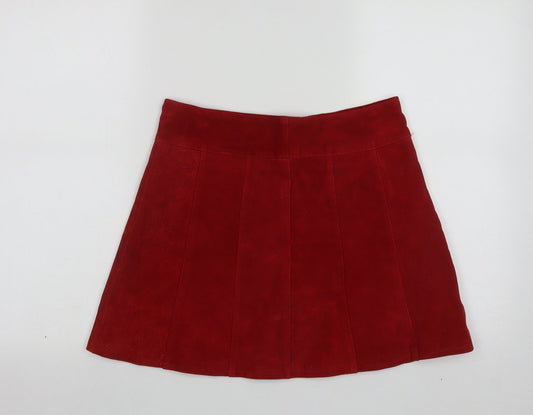 The Outer Edge Womens Red Polyester A-Line Skirt Size 12 Snap