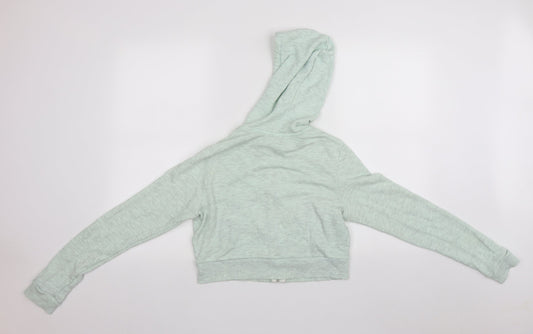 Divided Womens Green Cotton Full Zip Hoodie Size S Zip