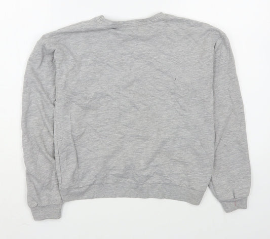 George Girls Grey Cotton Pullover Sweatshirt Size 10-11 Years Pullover
