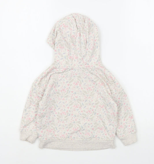 Primark Girls Multicoloured Floral Cotton Pullover Hoodie Size 2-3 Years Pullover