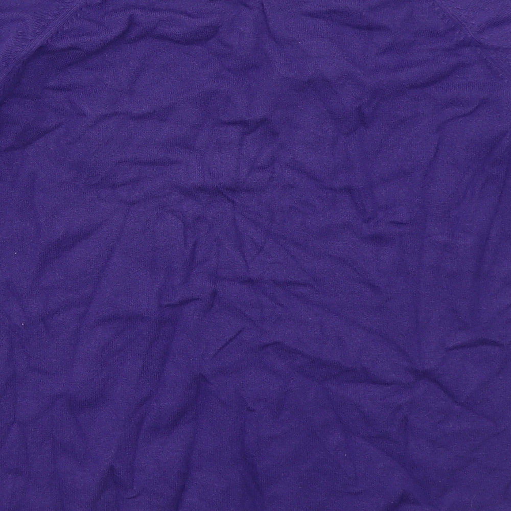 Marks and Spencer Womens Purple Crew Neck Viscose Pullover Jumper Size 16