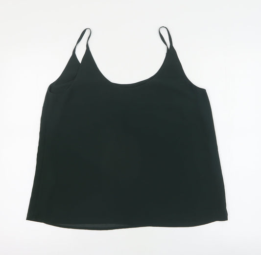 New Look Womens Green Polyester Camisole T-Shirt Size 14 Round Neck