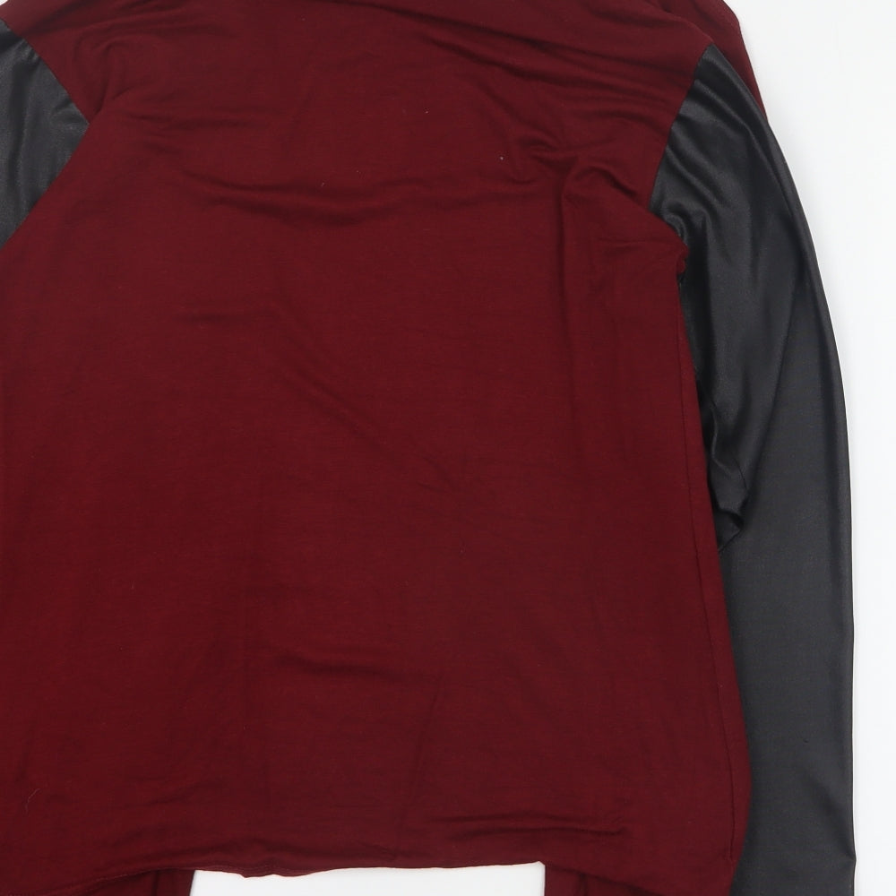 Blue Inc Womens Red V-Neck Viscose Cardigan Jumper Size S