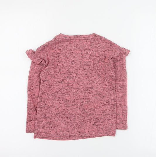 NEXT Girls Pink Round Neck Viscose Pullover Jumper Size 4 Years Pullover