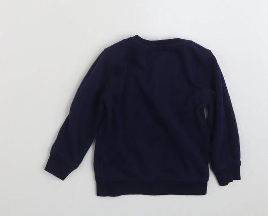 George Boys Blue Cotton Pullover Sweatshirt Size 2-3 Years Pullover