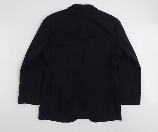 St Michael Mens Blue Striped Polyester Jacket Suit Jacket Size 42