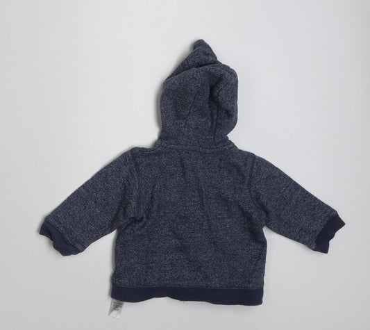 George Boys Blue Cotton Cardigan Jumper Size 3-6 Months Button - Mickey Mouse