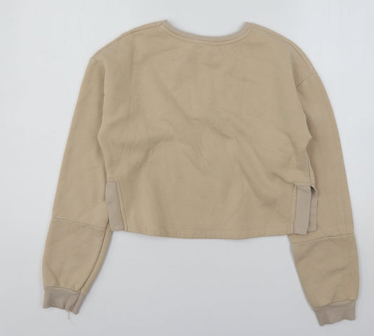 Primark Girls Beige Cotton Pullover Sweatshirt Size 13-14 Years - Cropped
