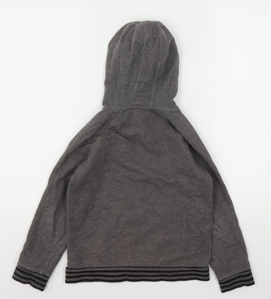 Marks and Spencer Boys Grey Cotton Pullover Hoodie Size 8-9 Years