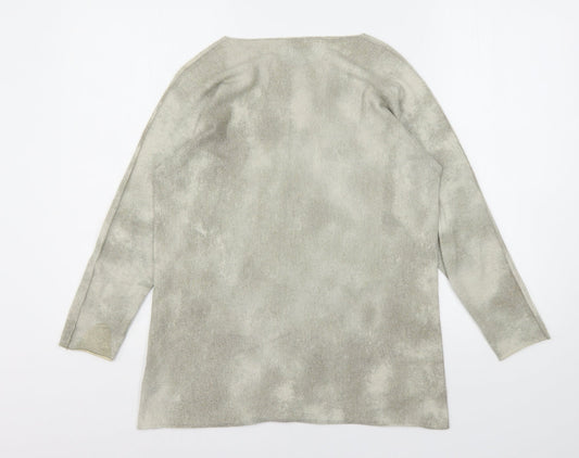 Bianco&Blue Womens Grey Viscose Basic T-Shirt Size S Round Neck