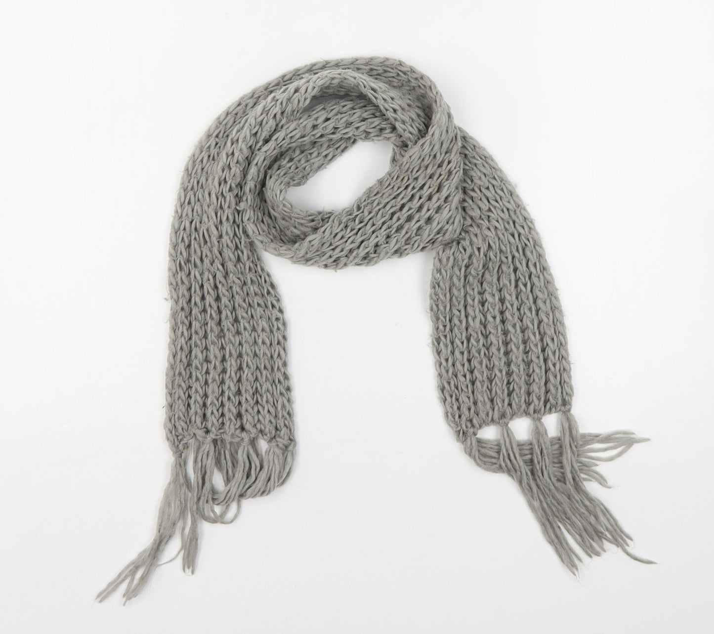 Preworn Womens Grey Polyester Scarf