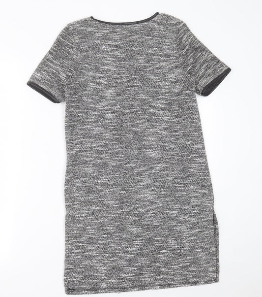 Quiz Womens Grey Polyester A-Line Size 10 Crew Neck Pullover