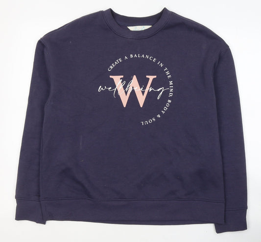 Primark Womens Blue Polyester Pullover Sweatshirt Size 10 Pullover