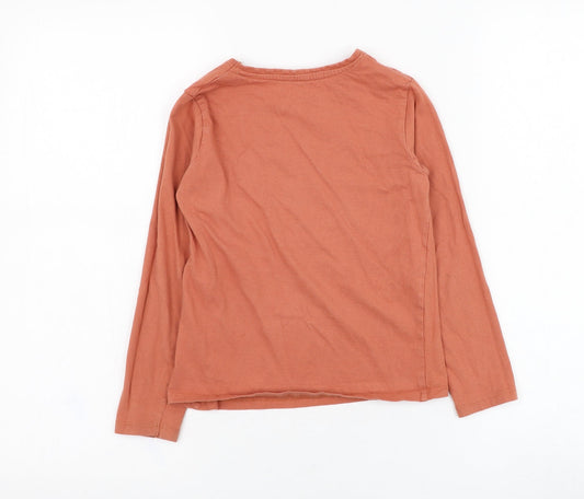 Primark Girls Orange Cotton Basic T-Shirt Size 7-8 Years Off the Shoulder Pullover - J'adore