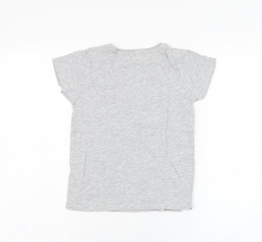 Pep&co Girls Grey Cotton Basic T-Shirt Size 8-9 Years Round Neck Pullover - Queen of sass
