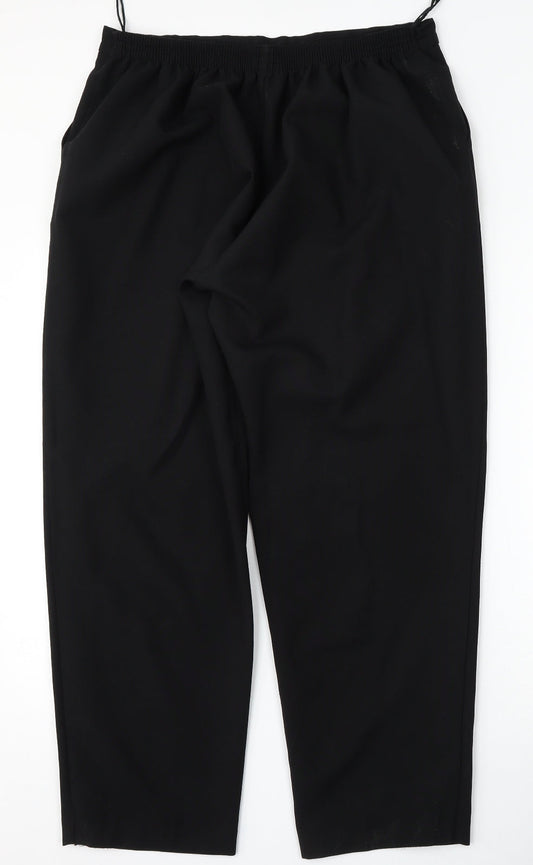 Classic Womens Black Polyester Trousers Size 18 L30 in Regular