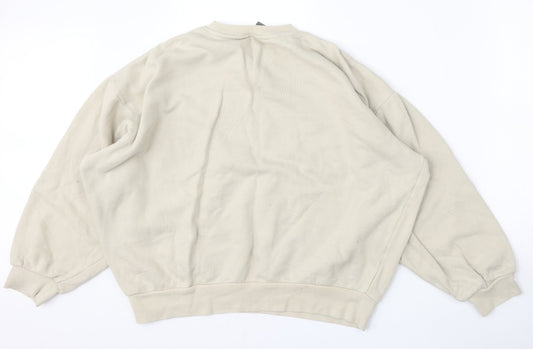ASOS Womens Beige Cotton Pullover Sweatshirt Size S
