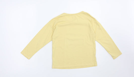 NEXT Girls Yellow Cotton Pullover T-Shirt Size 9 Years Crew Neck Pullover - Save The Future