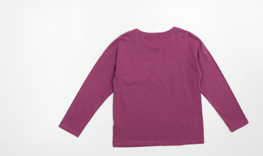 NEXT Girls Purple Cotton Pullover T-Shirt Size 9 Years Crew Neck Pullover - The Future Is Bright