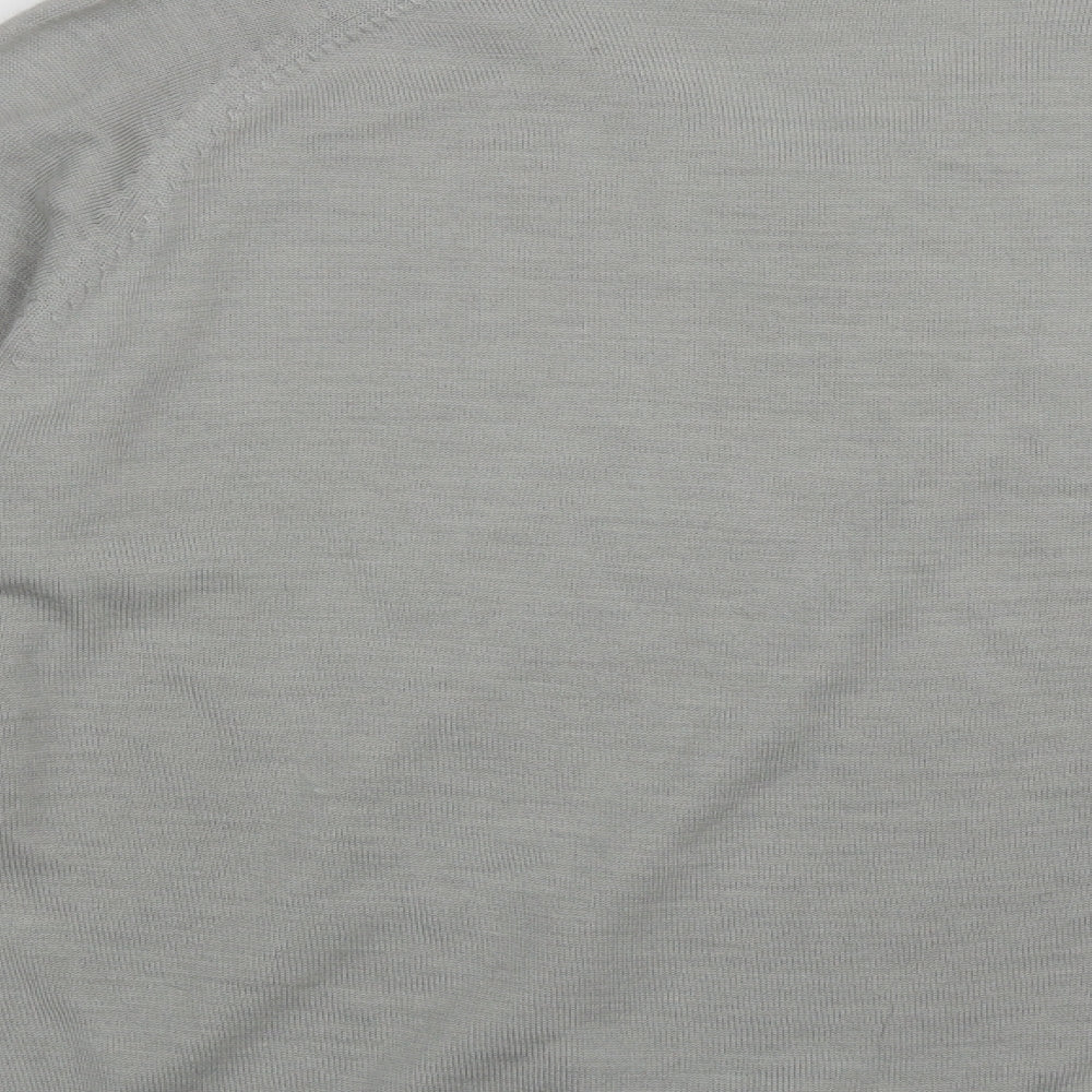 Bar Harbour Mens Grey V-Neck Acrylic Pullover Jumper Size L