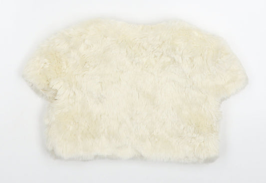 BHS Girls White Jacket Waistcoat Size 5-6 Years Button - Faux Fur