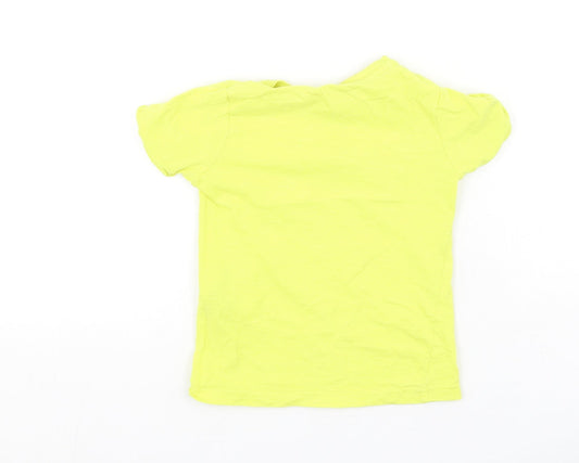 Marks and Spencer Boys Yellow Cotton Basic Casual Size 2-3 Years Round Neck