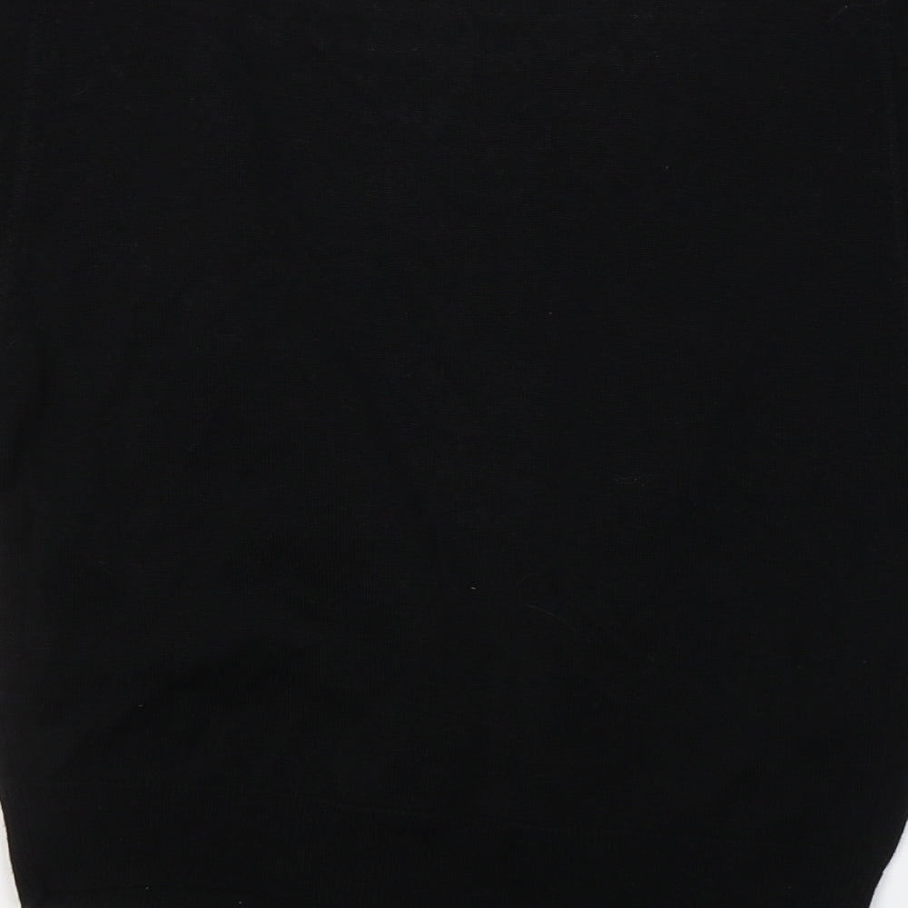 Autonomy Womens Black V-Neck Cotton Cardigan Jumper Size 12