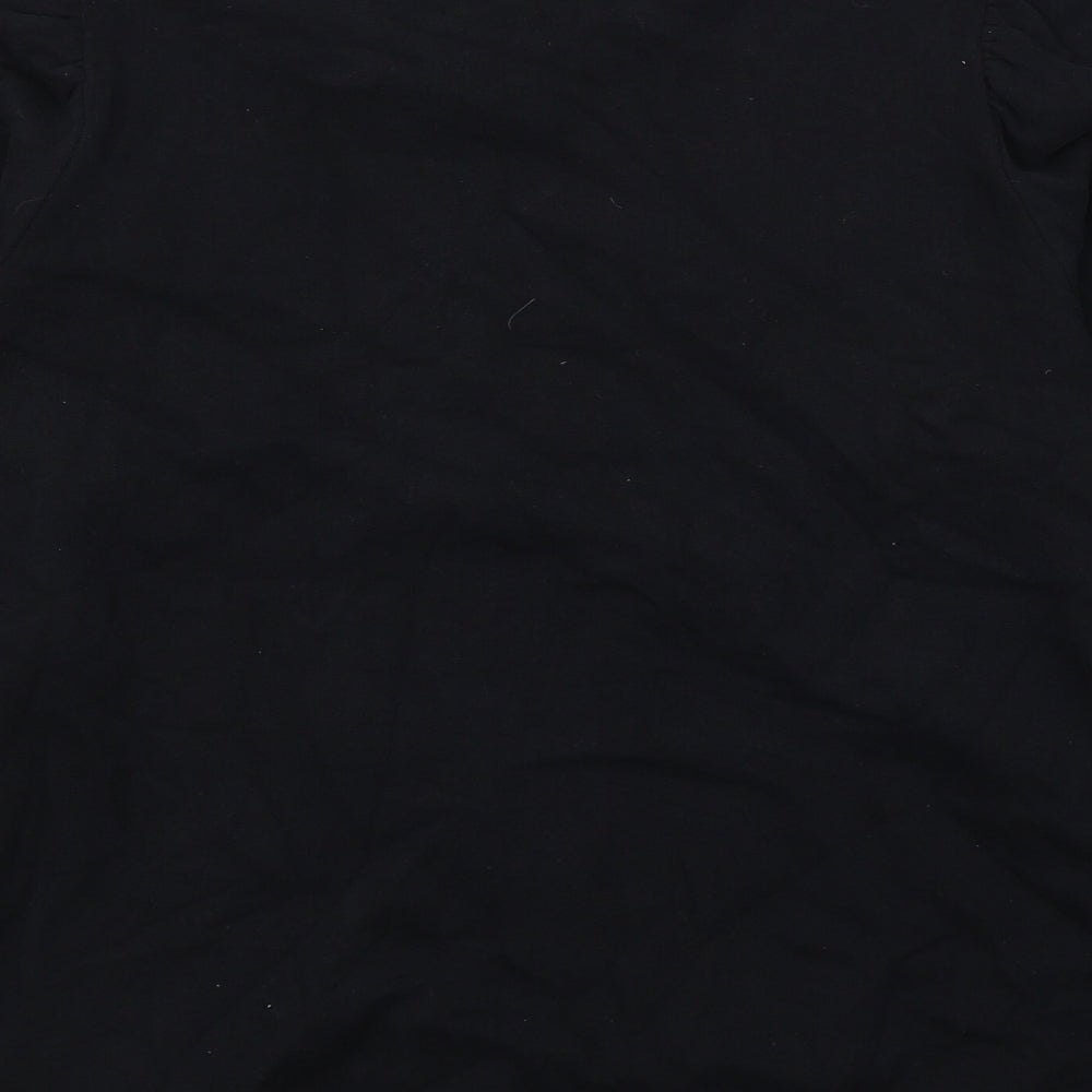 River Island Womens Black Round Neck Cotton Pullover Jumper Size L