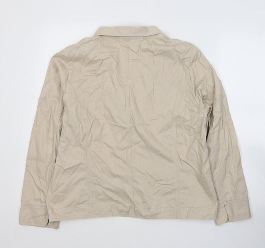 EWM Womens Beige Trench Coat Coat Size 14 Button