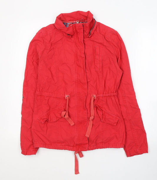 Denim & Co. Womens Red Jacket Coat Size 10 Zip