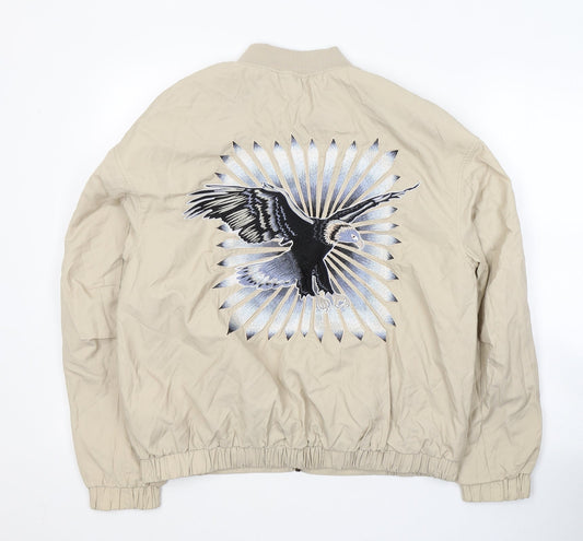 H&M Womens Beige Jacket Size 12 Zip - Eagle