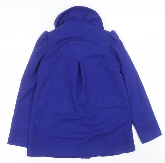 French Connection Womens Blue Jacket Coat Size 6 Button