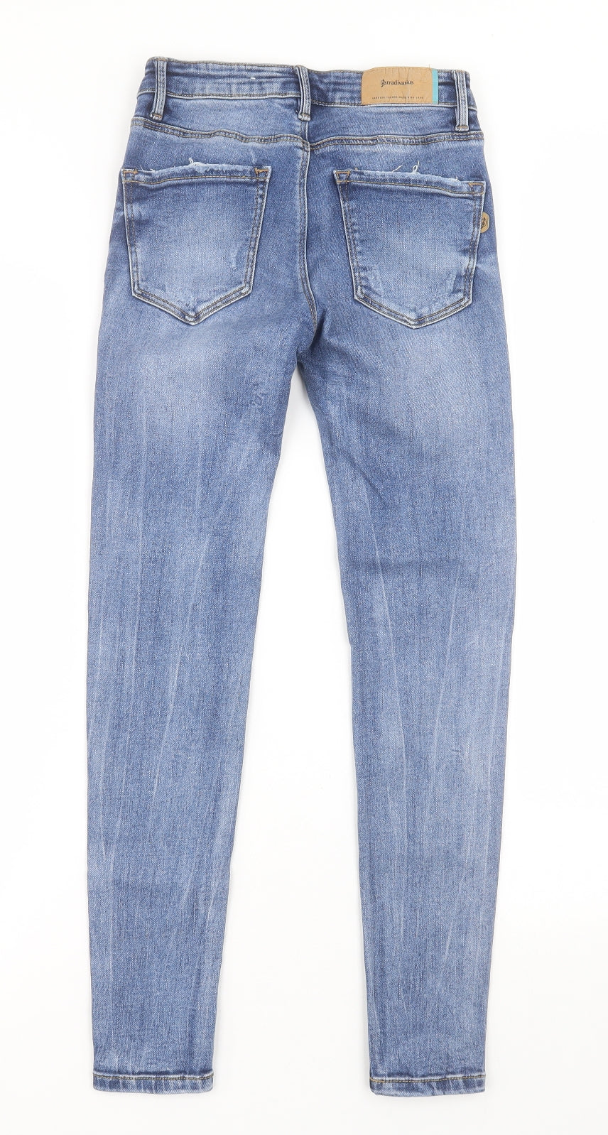 Stradivarius Womens Blue Cotton Skinny Jeans Size 6 L27 in Regular Button