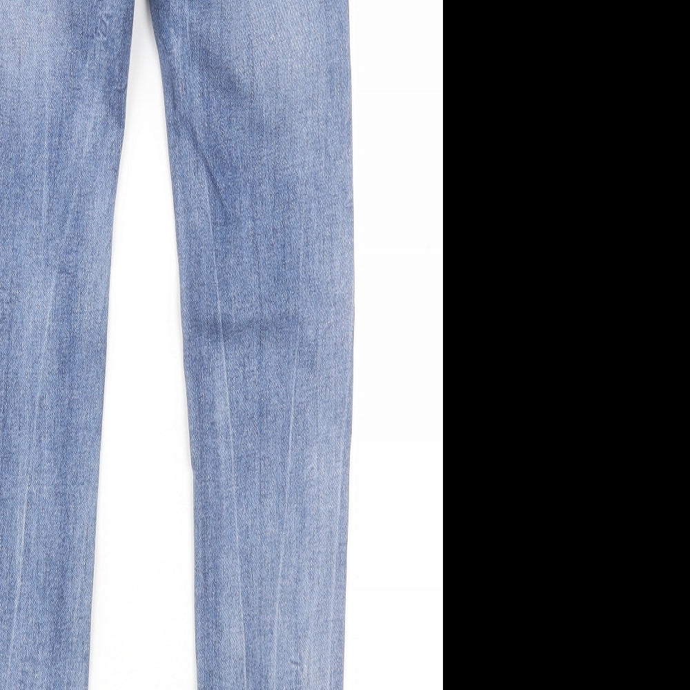 Stradivarius Womens Blue Cotton Skinny Jeans Size 6 L27 in Regular Button