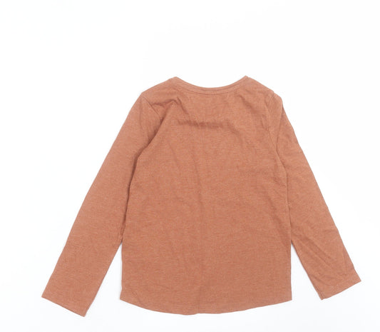 TU Girls Brown Cotton Basic Casual Size 5-6 Years Crew Neck Pullover